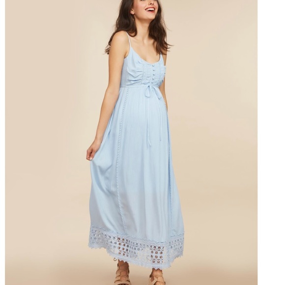 baby blue maxi dress maternity